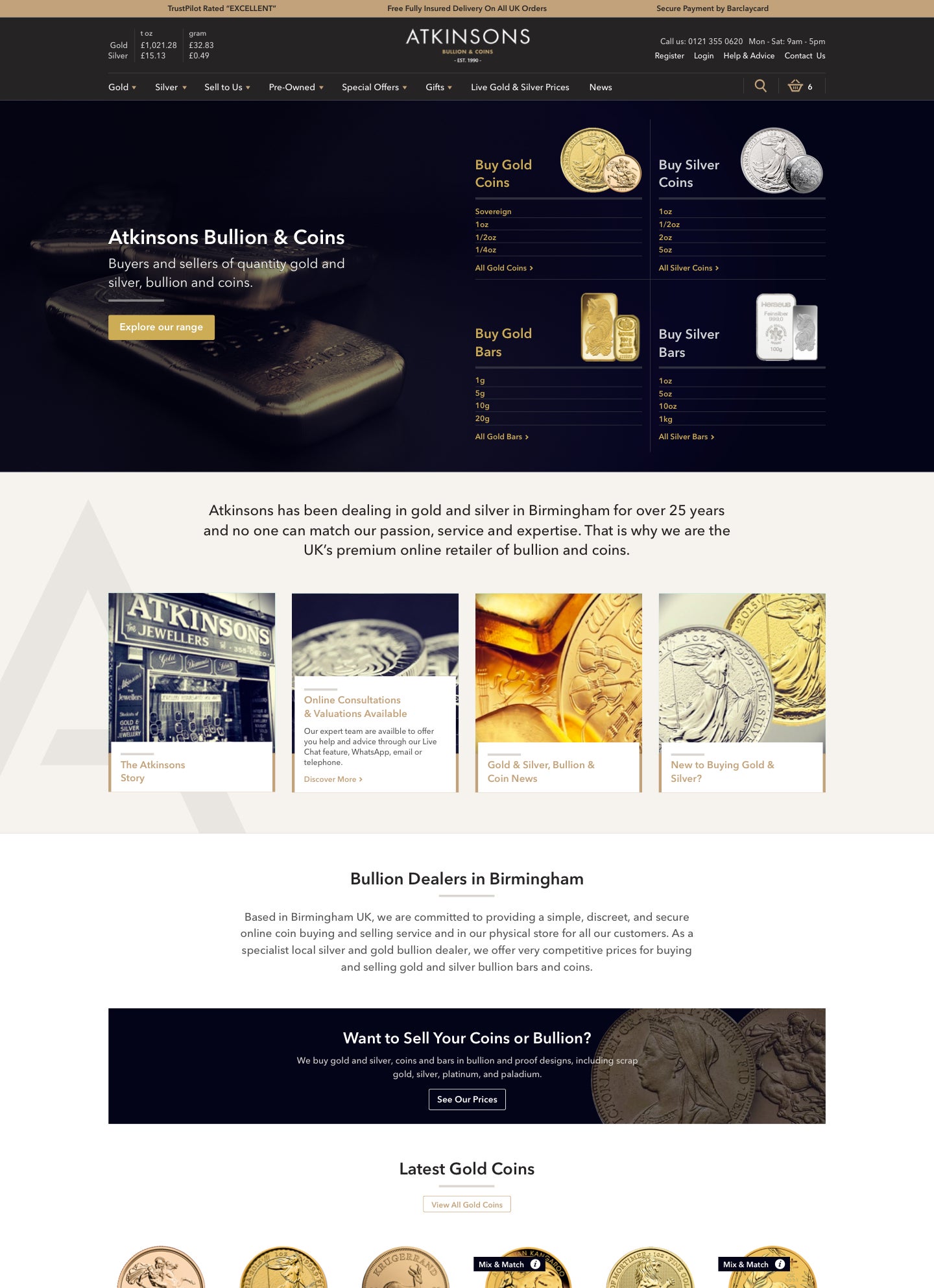 Atkinsons Gold standard eCommerce for bullion experts Ridgeway