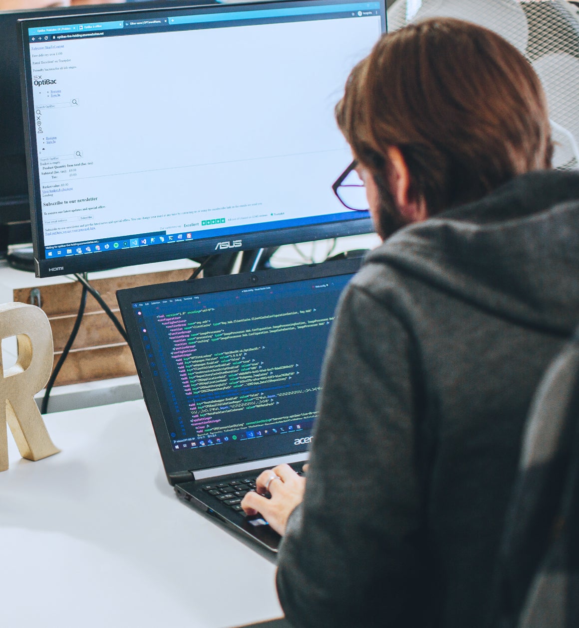 Ridgeway developer at desk