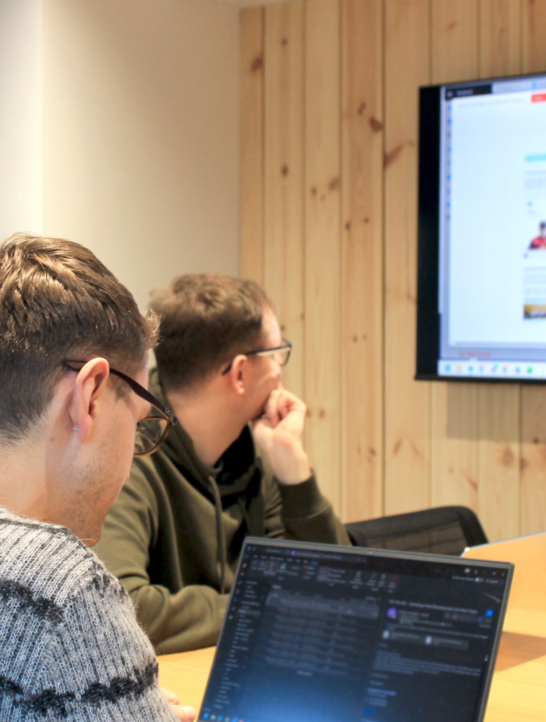 Two Ridgeway employees in a meeting