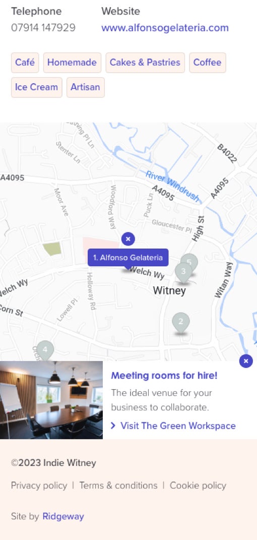 Indie Witney Mobile Map