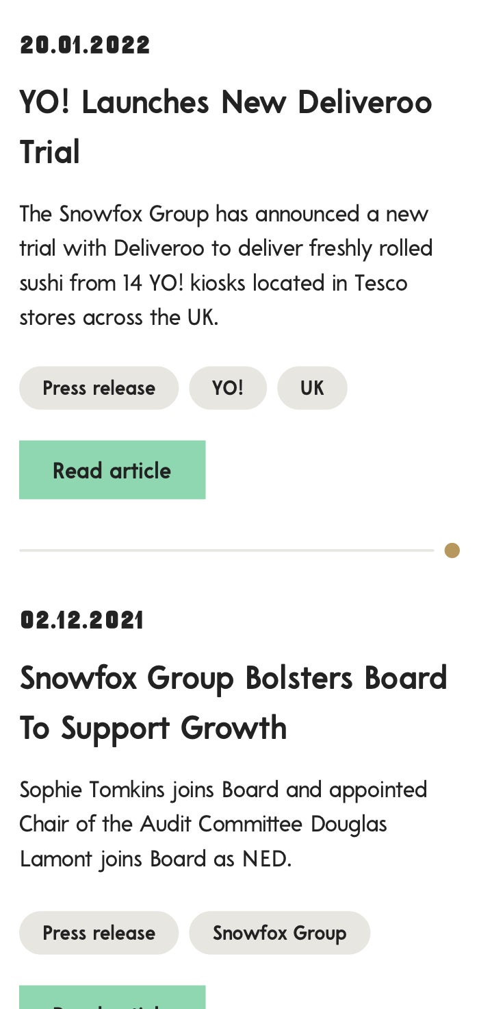 Snowfox Group press release designs