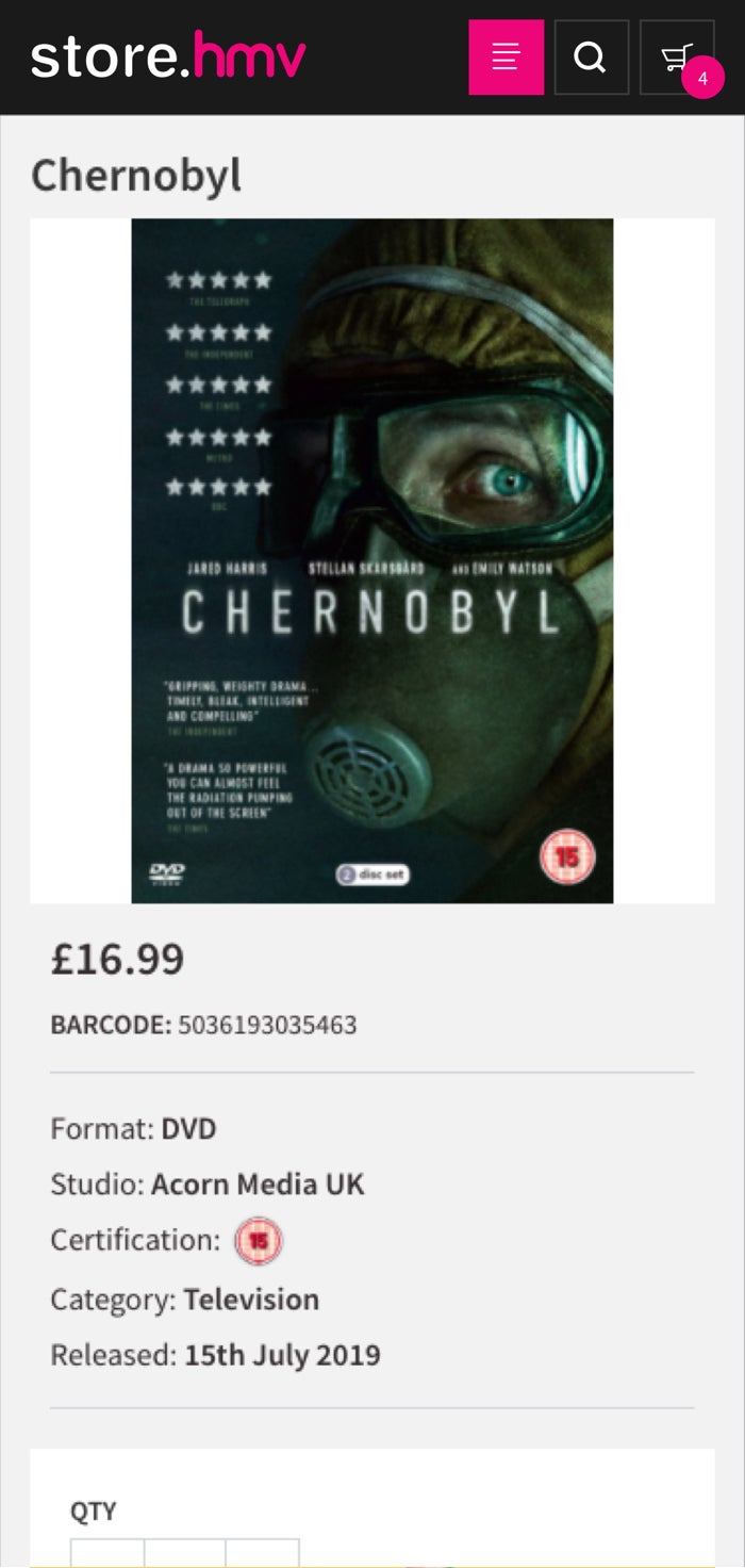 hmv product detail page designs