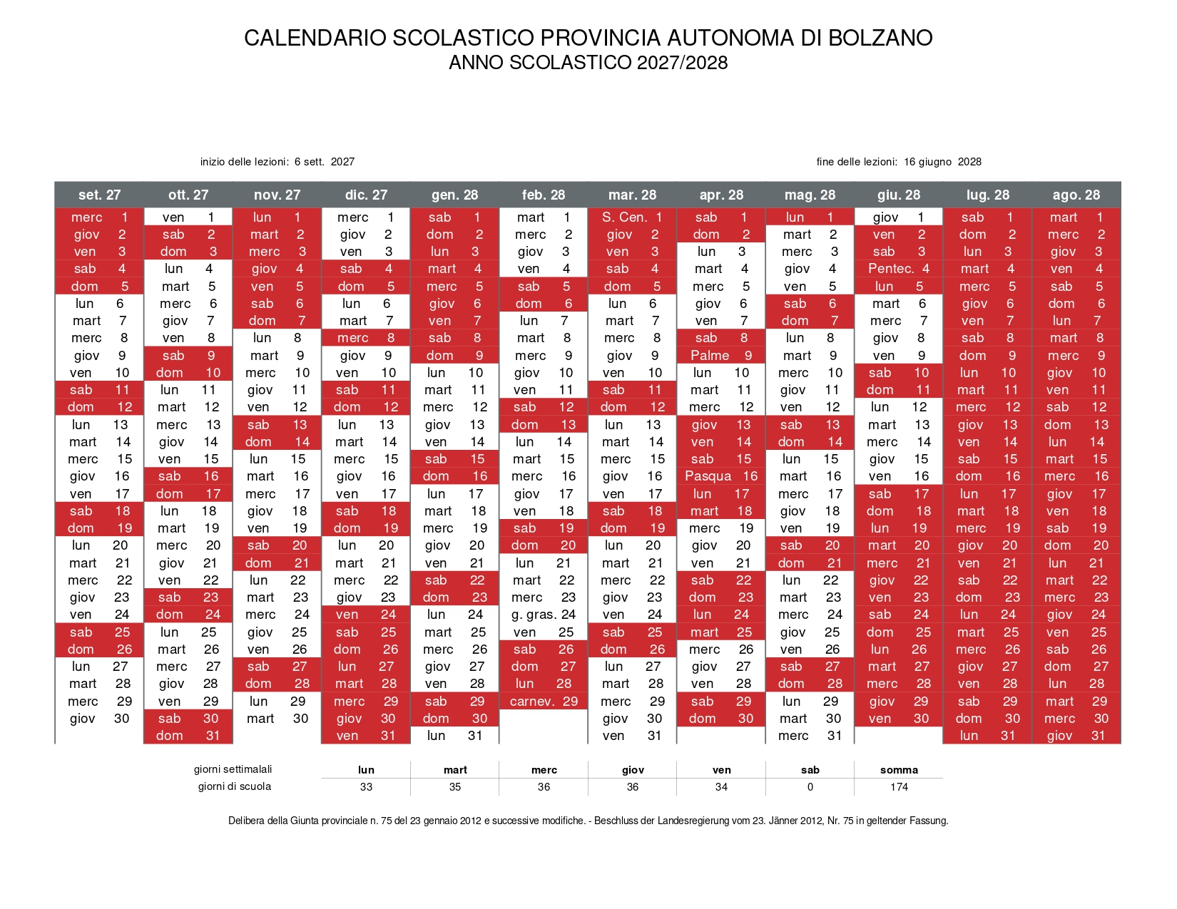 Calendario 2027/28