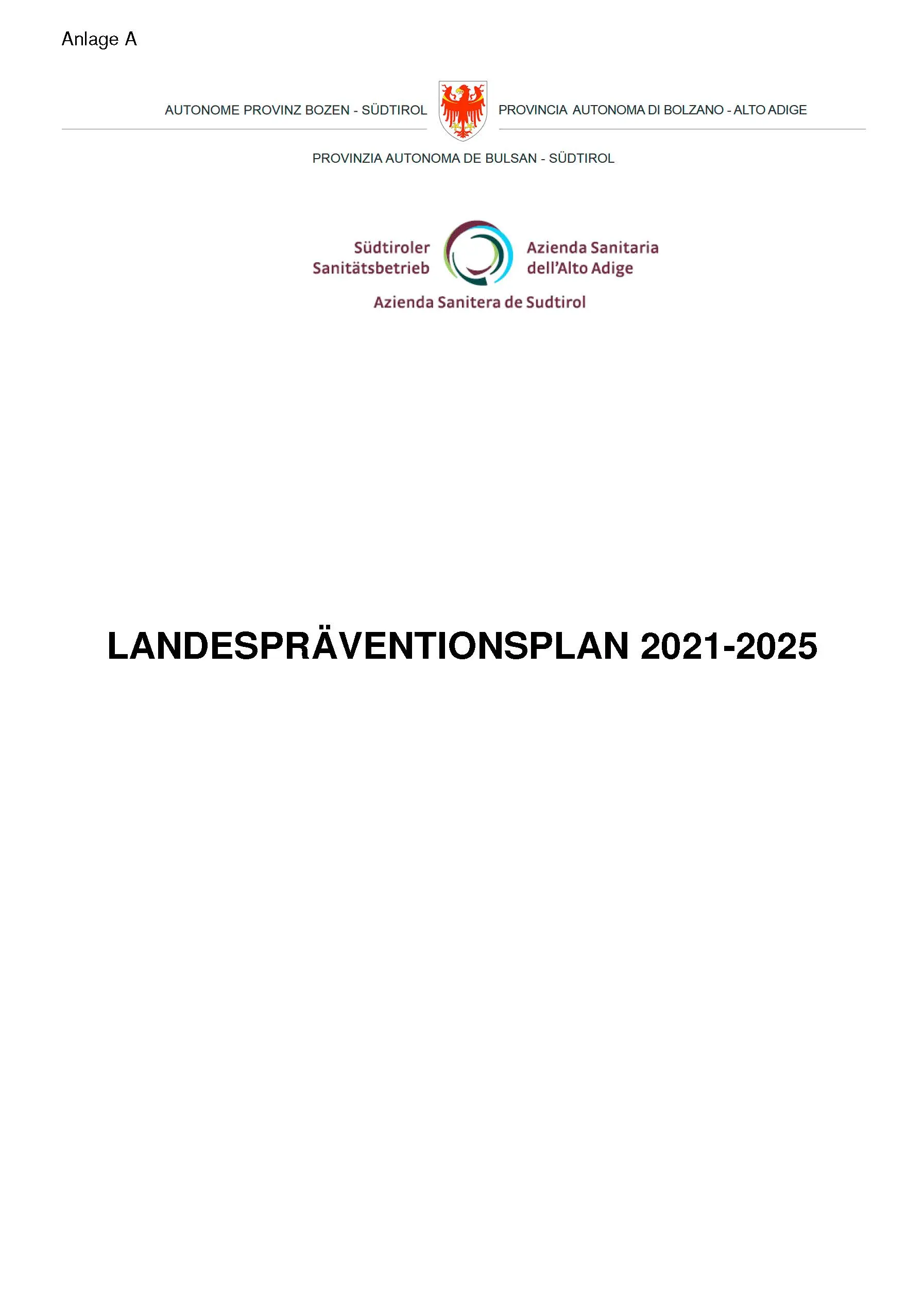 Präventionsplan 2021-2025