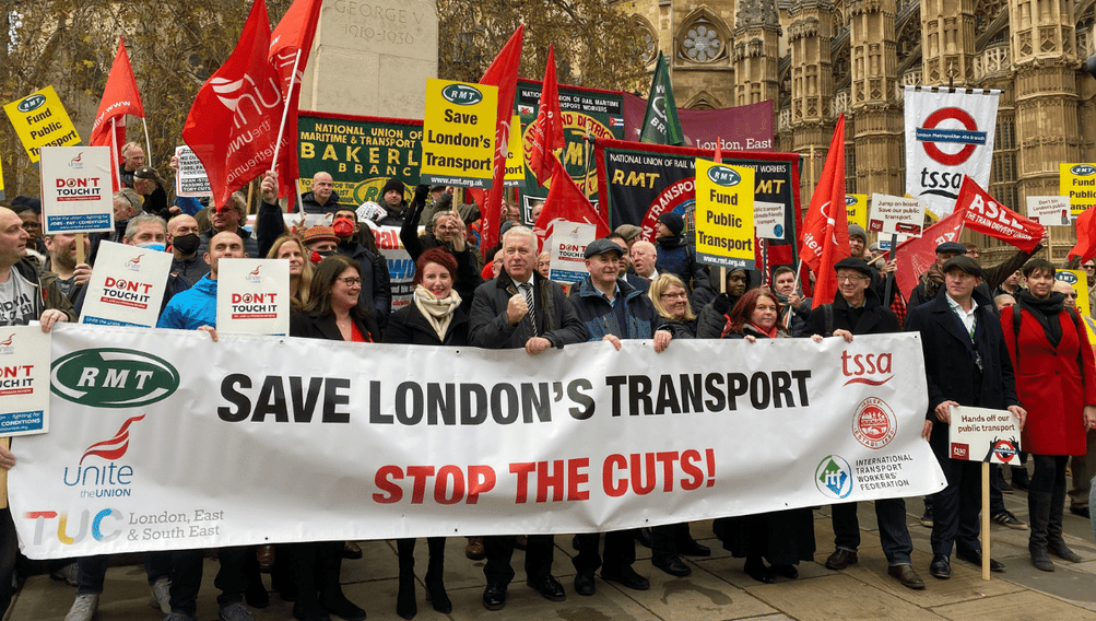 Parliament demo says Save London’s Public Transport | TSSA