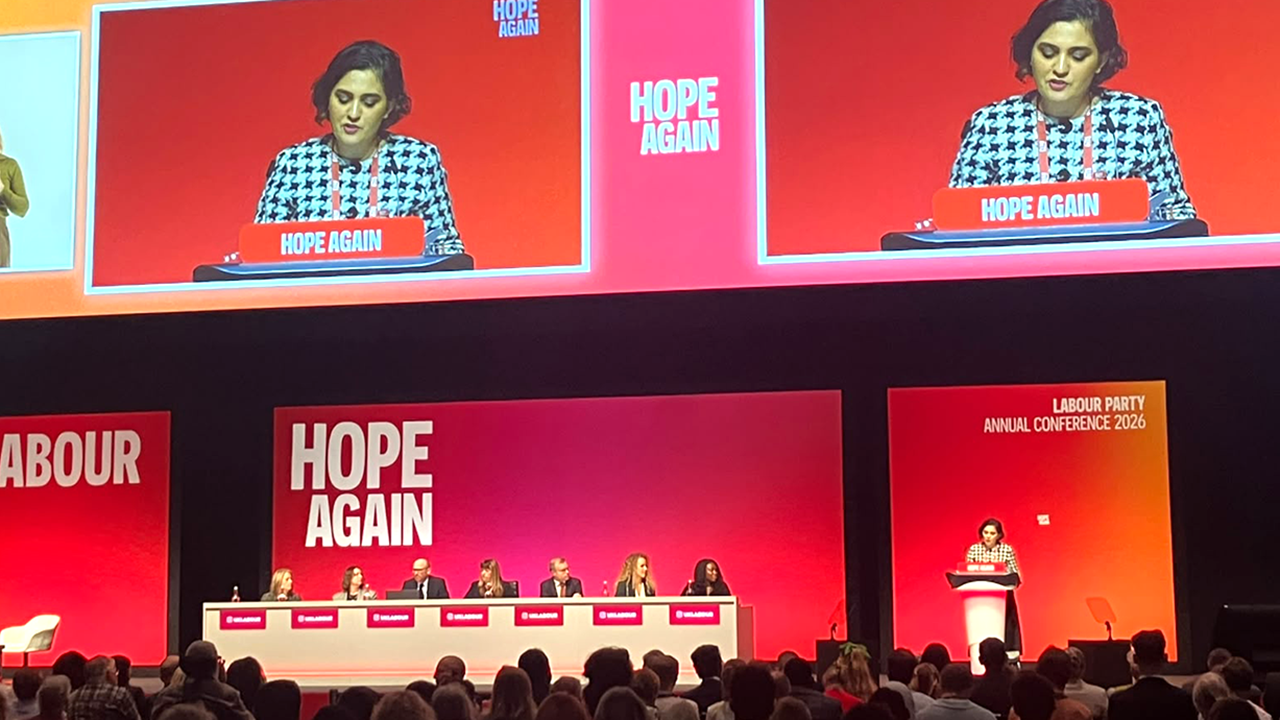 Maryam Eslamdoust speaking at Labour Conference 2026