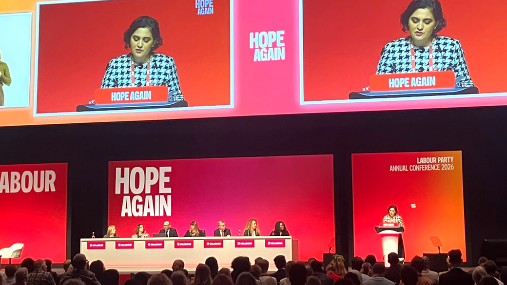 Maryam Eslamdoust speaking at Labour Conference 2026