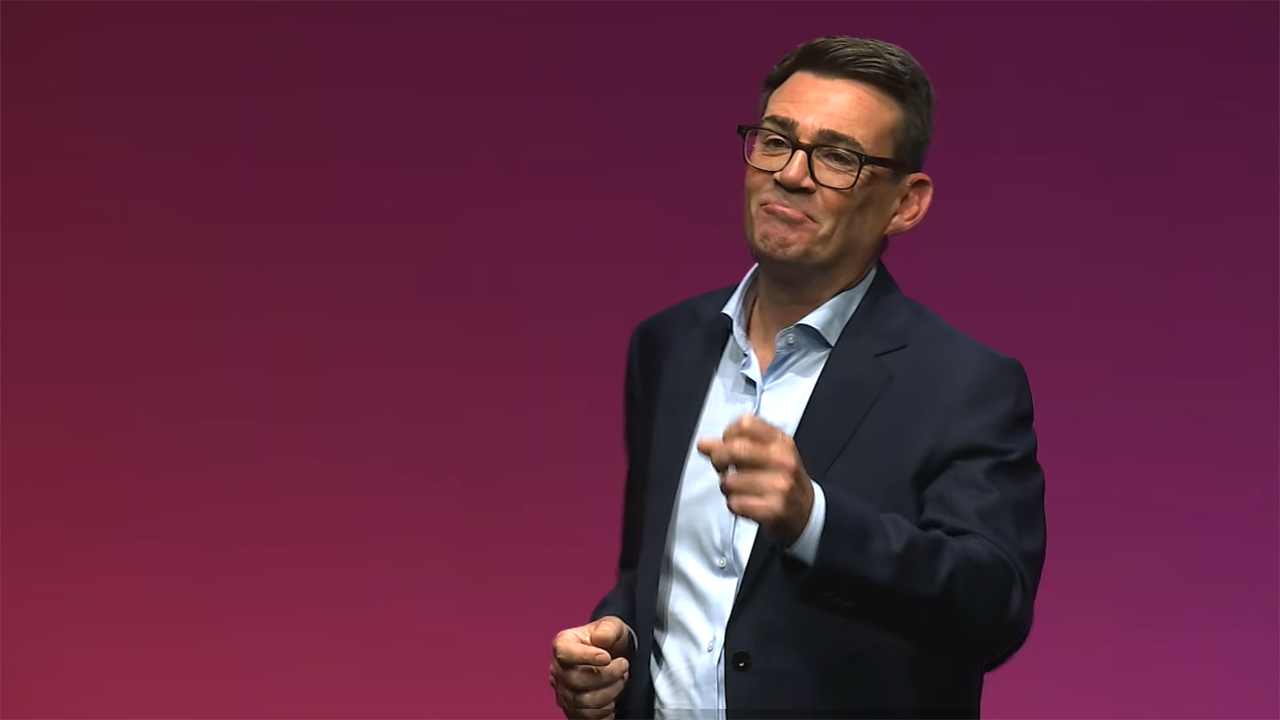 Andy Burnham speaking at Labour Party Conference