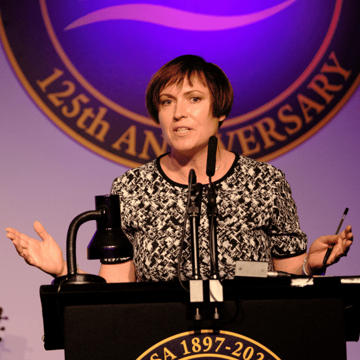 Rozanne Foyer, STUC General Secretary, speaking at TSSA125 event