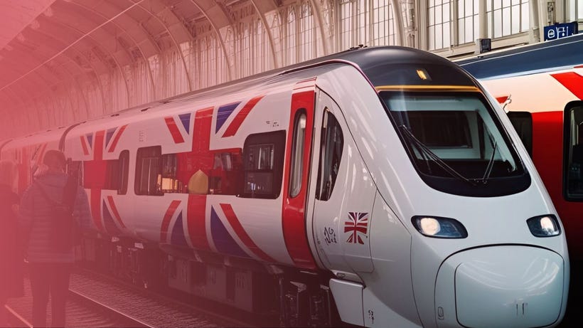 AI Generated image of a train with union Jack design
