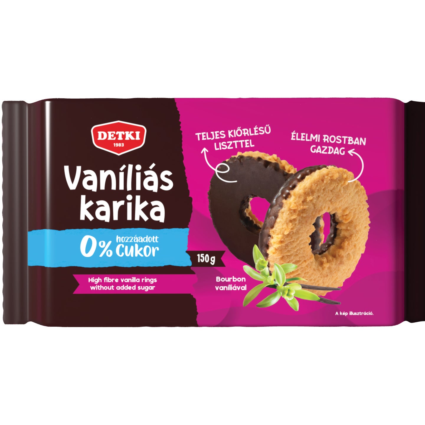 DETKI HOZZÁADOTT CUKOR NÉLKÜL VANÍLIÁS KARIKA ÉT 150G