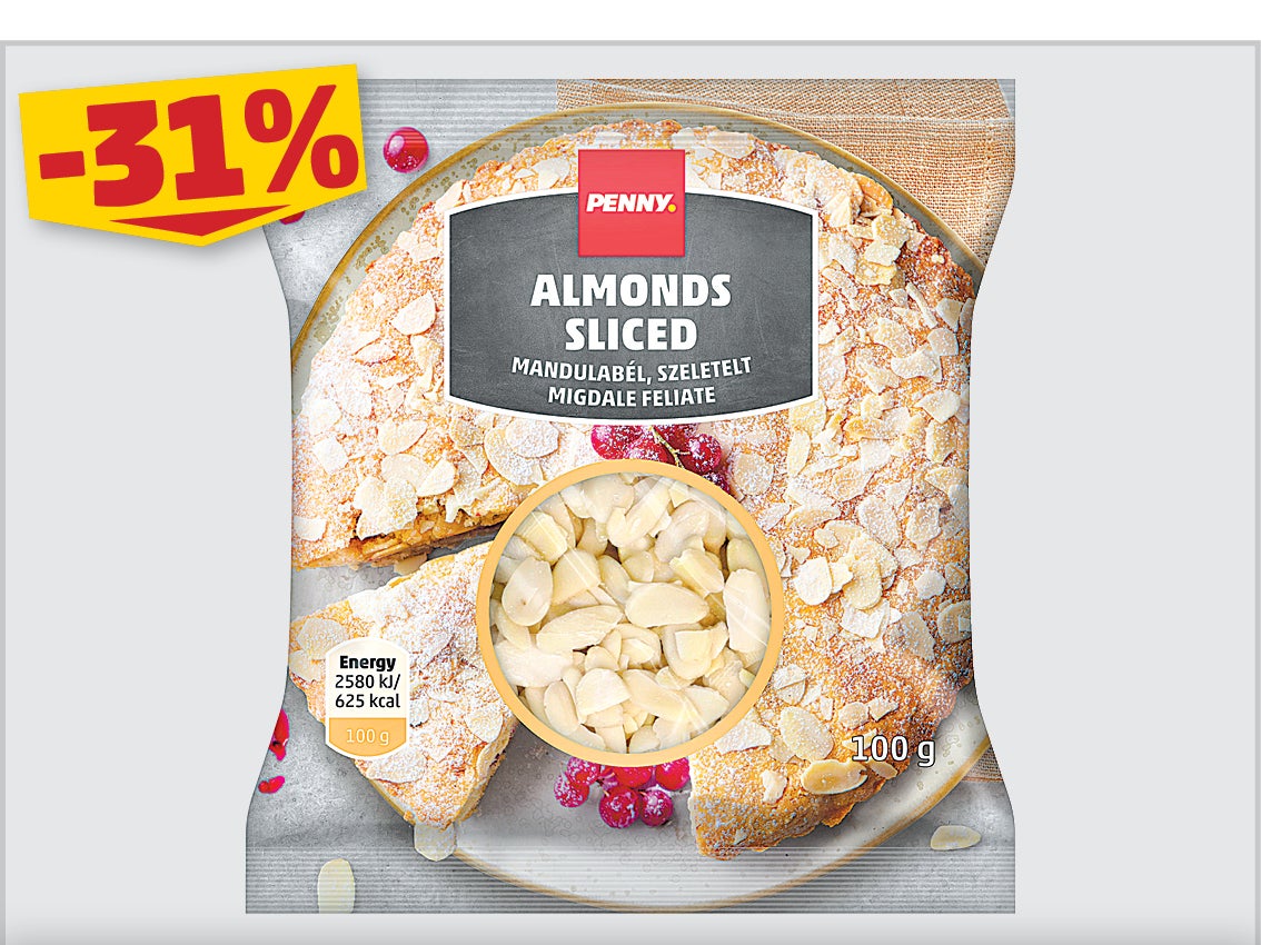 PENNY SZELETELT MANDULA 100G, 539 Ft helyett 369 Ft