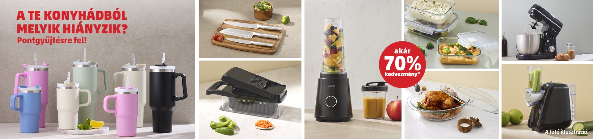 A te konyhádból melyik hiányzik? Mindenki, aki 2026. január 8. és március 18. között a PENNY-ben vásárol, és összegyűjt legalább 8 hűségpontot, kedvezményesen viheti haza a VIVESS ételtárolók és konyhai eszközök egyikét.