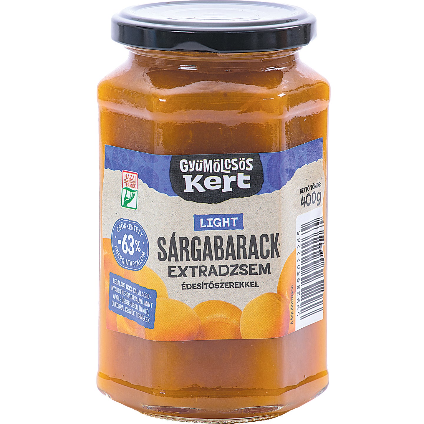 GYÜMÖLCSÖKERT LIGHT EXTRADZSEM CUKORRAL ÉS ÉDESÍTŐSZERREL 400 G