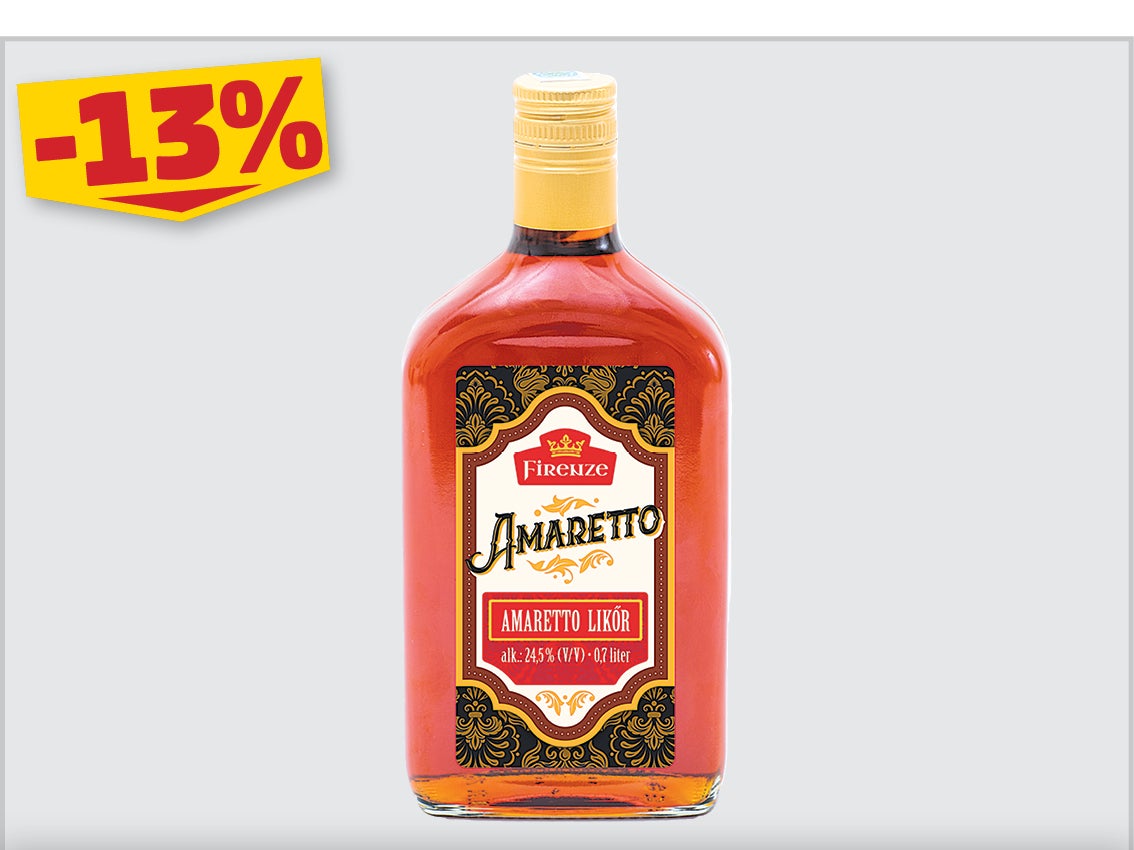 FIRENZE AMARETTO LIKŐR 0,7L, 2 899 Ft helyett 2 499 Ft