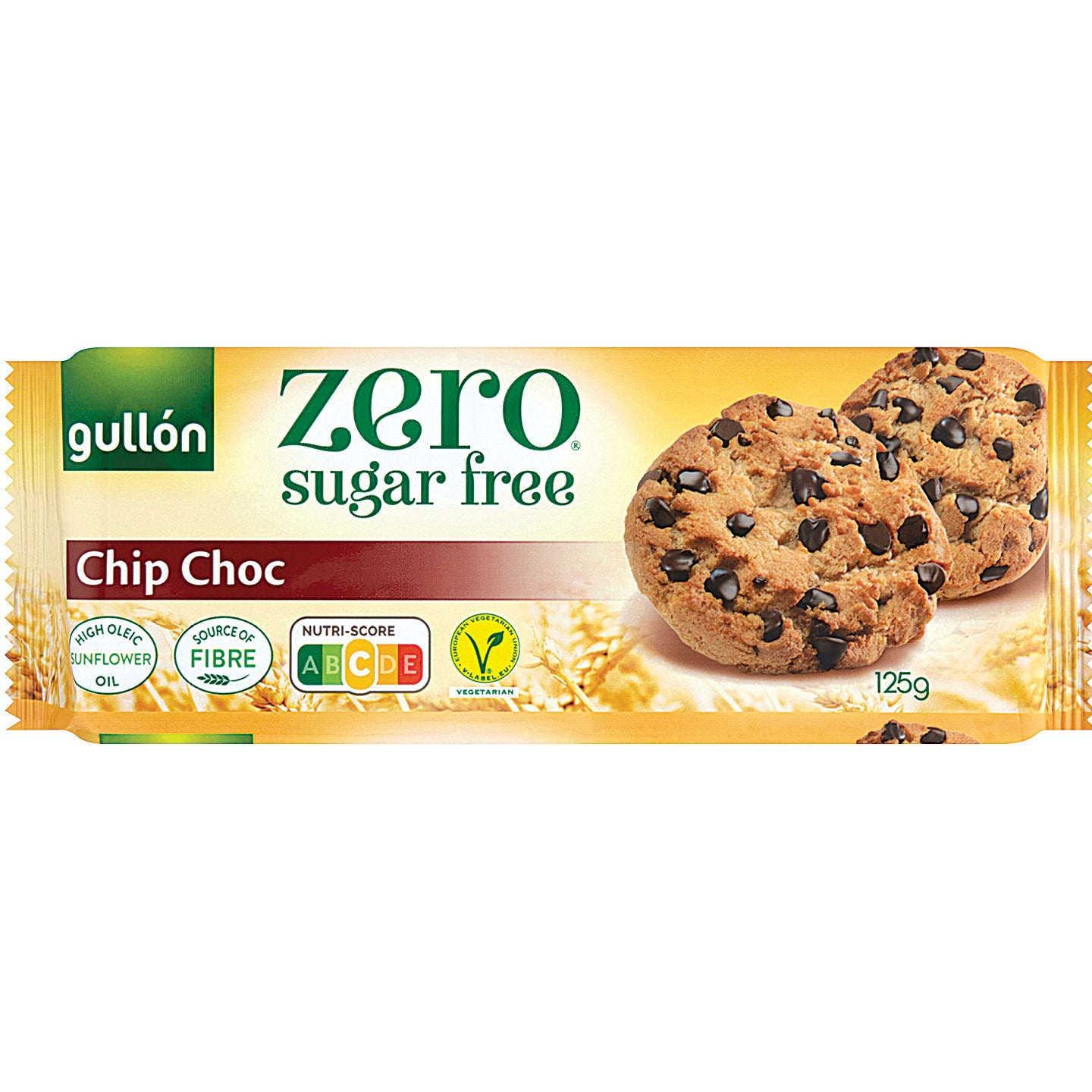 GULLÓN CHIP CHOCO HOZZÁADOTT CUKOR NÉLKÜL KEKSZ 125G