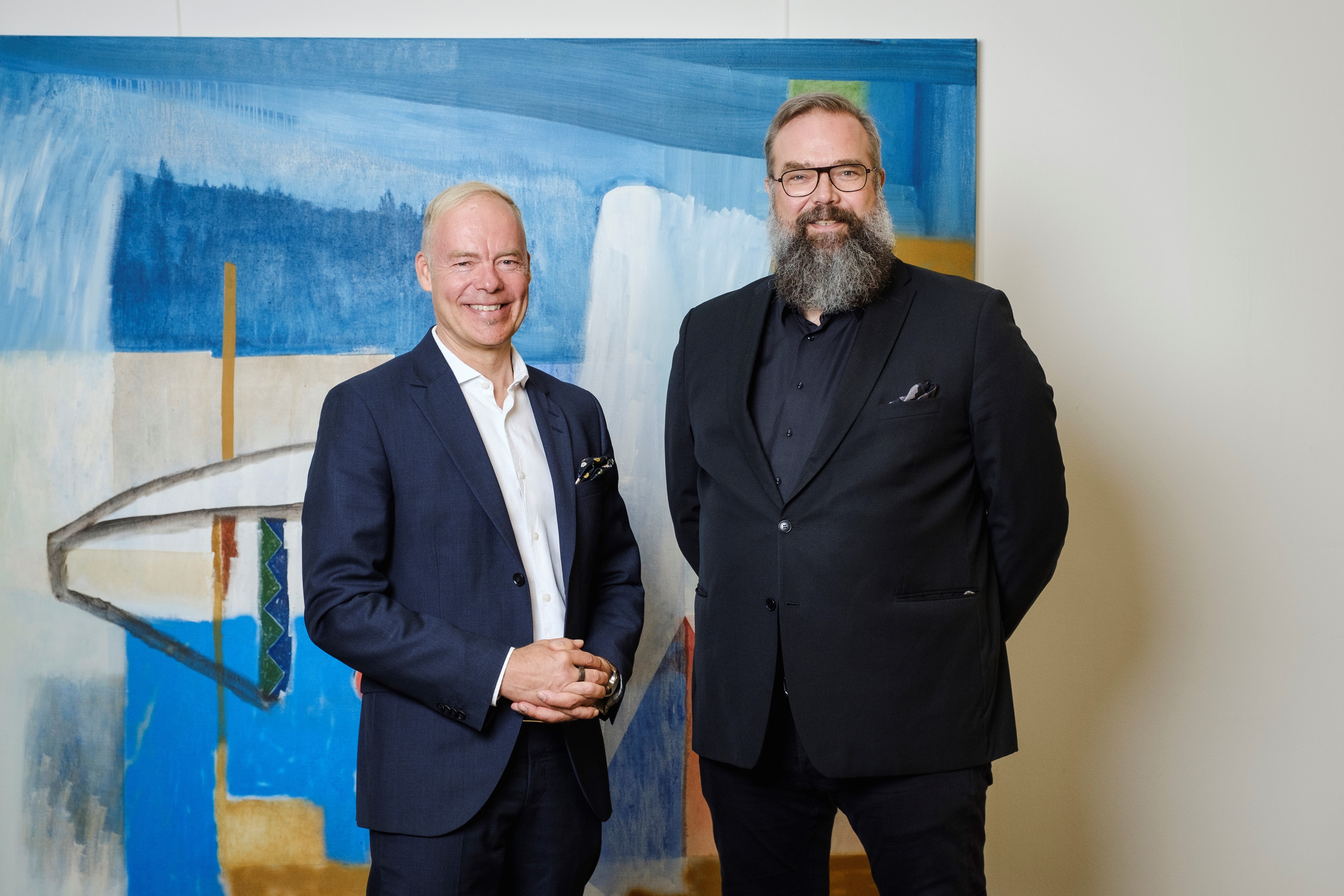 Dentsu Aegis Networkin uusi toimitusjohtaja (1.11.2019 alkaen) Pauli Aalto-Setälä ja väliaikainen toimitusjohtaja, Nordic CEO Paal Fure. 