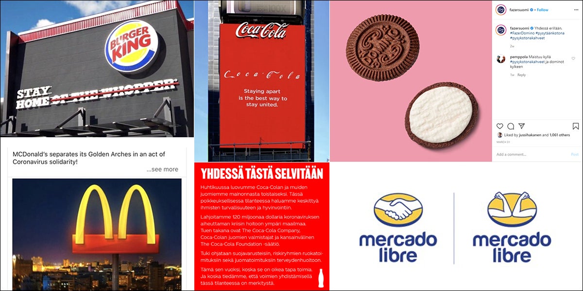 Coca-Cola, Mc Doncald's, Burger King, Mercado ja Ikea