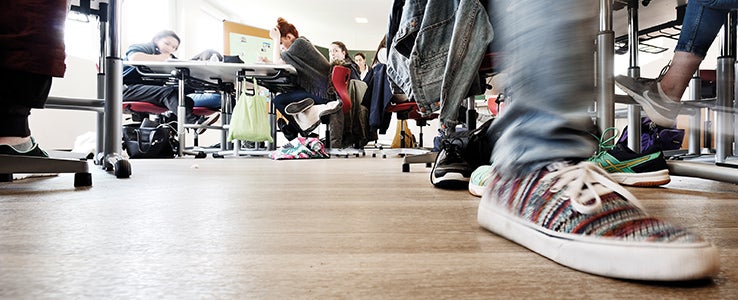 Lebhaftes Treiben in der Klasse