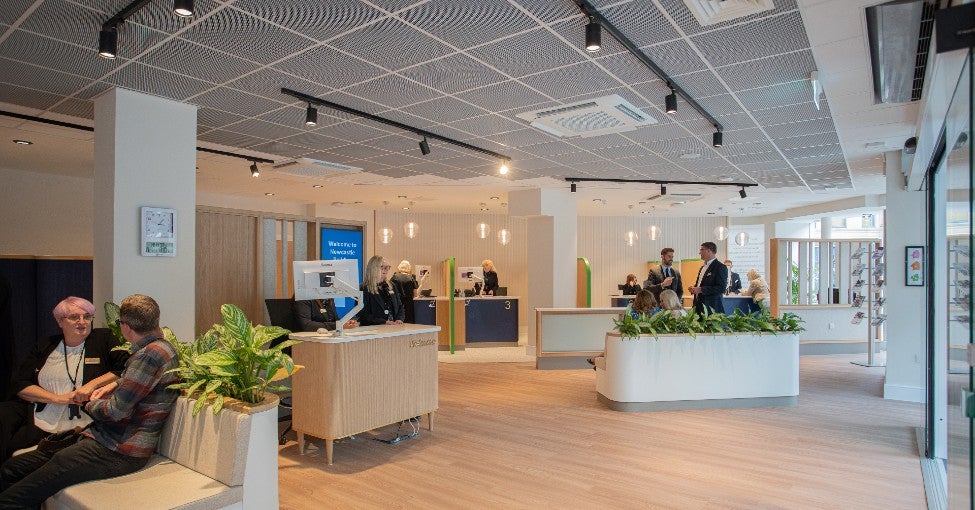 Interior of Newcastle Building Society's Monument branch.