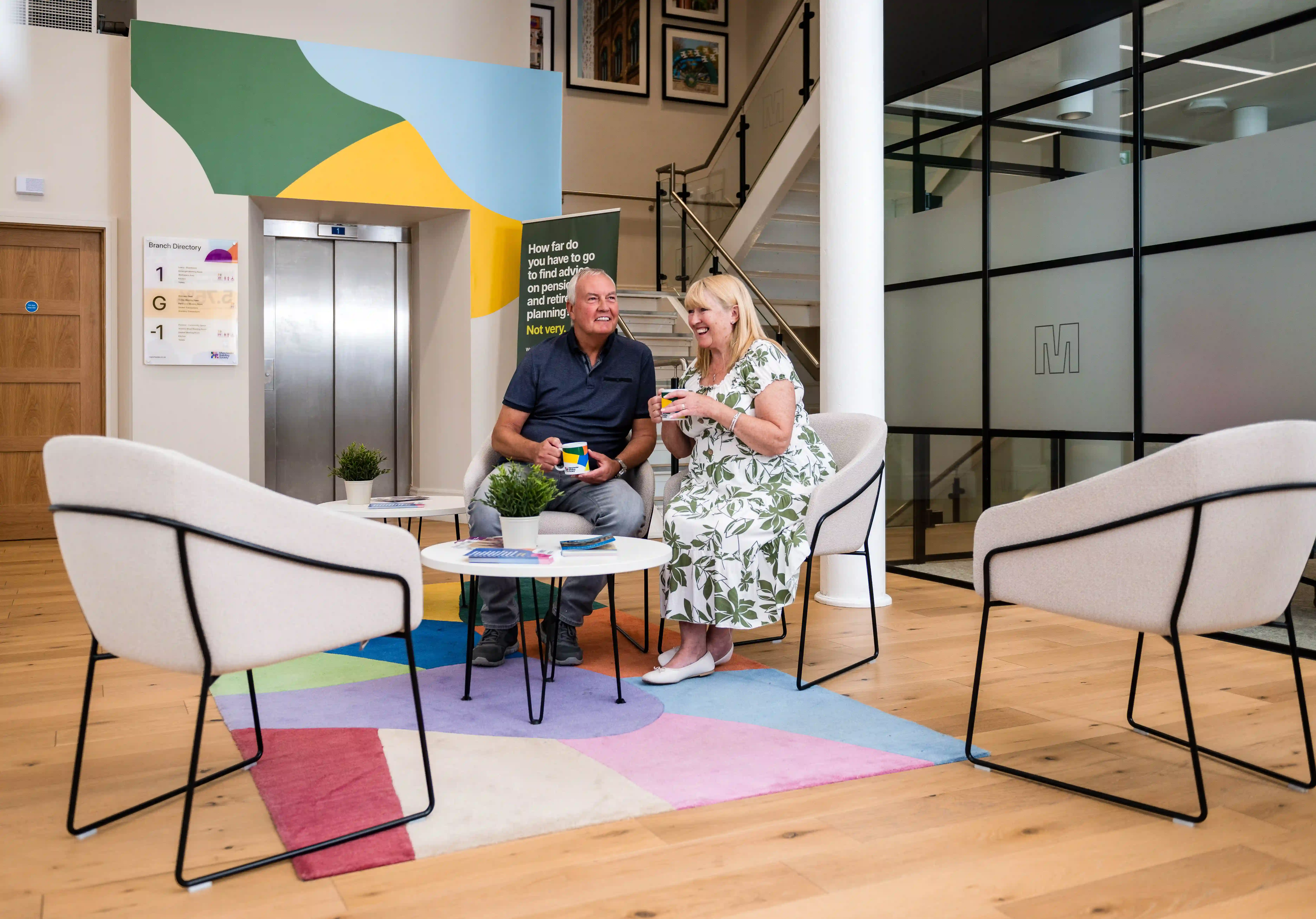 Customers in king street branch talking
