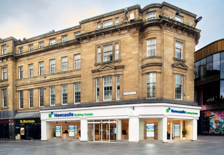 Exterior photo of Newcastle Building Society's Monument branch.