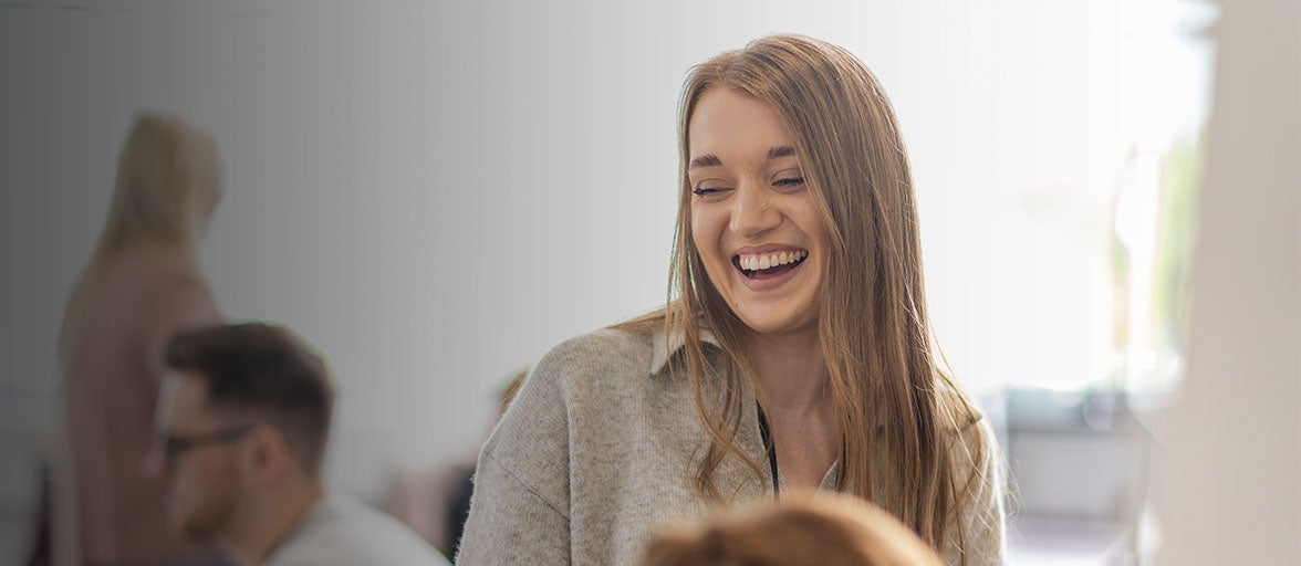 Female colleague smiling
