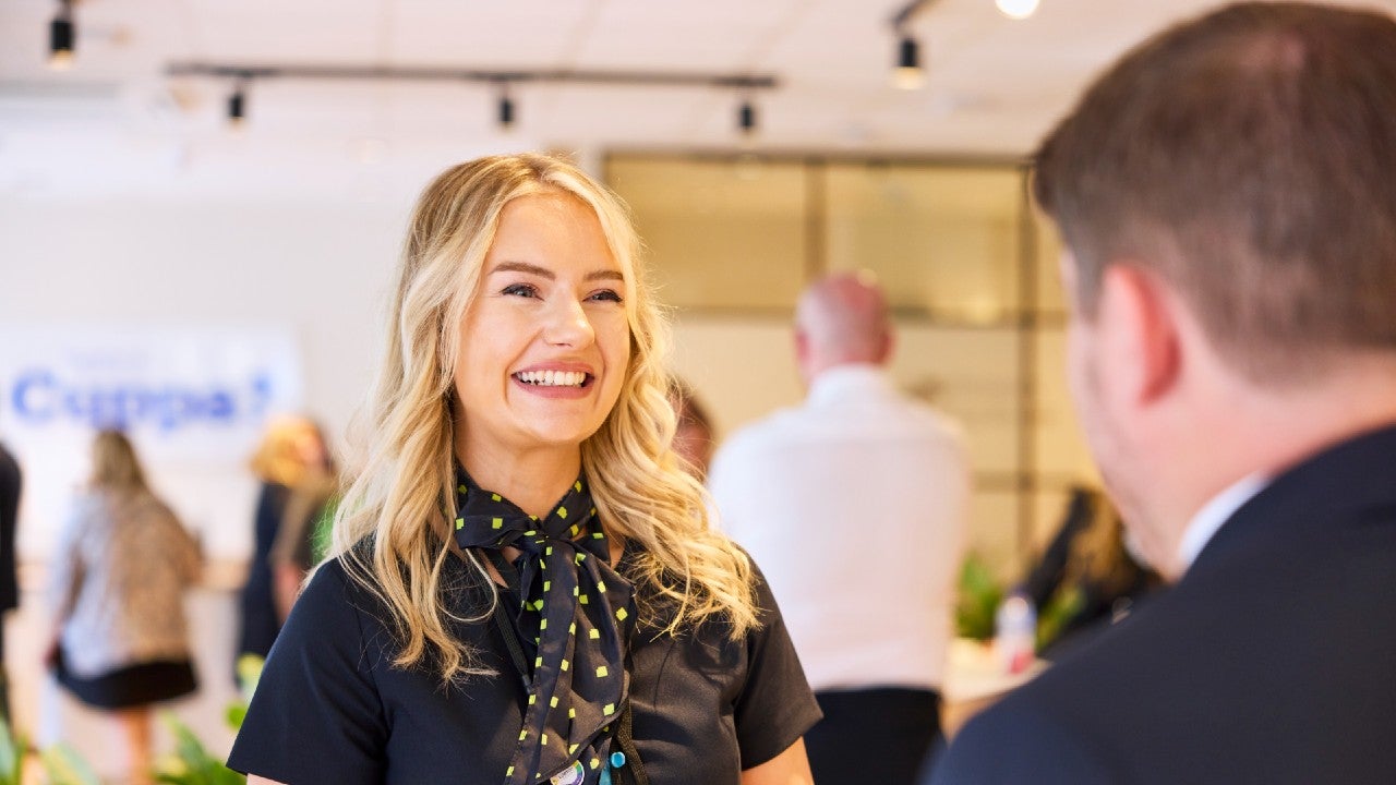 A Newcastle Building Society Customer Adviser smiling