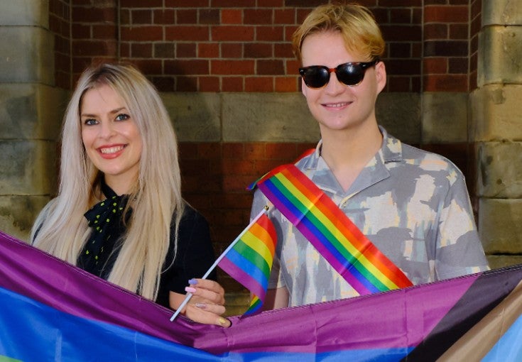 Two colleagues celebrate Pride