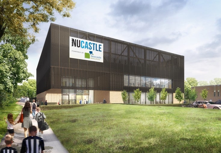 A graphic of the NUCASTLE building