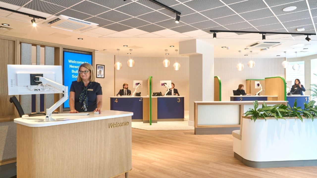Branch colleagues inside the Newcastle Building Society Monument branch.