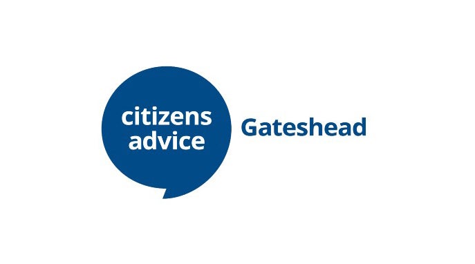 Blue logo of Citizens advice Gateshead. 