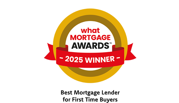 A logo for what mortgage awards, winner 2025, best mortgage lender for first time buyers