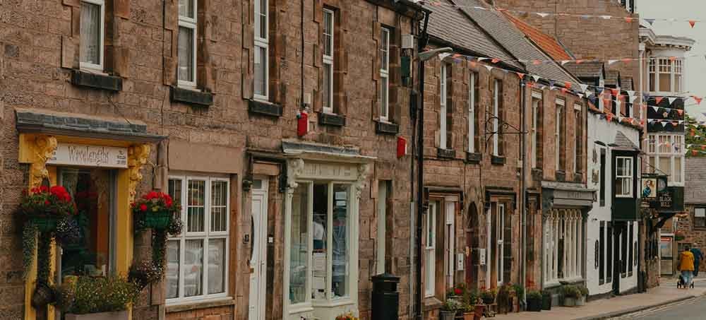 Image of a street in the town of Wooler.