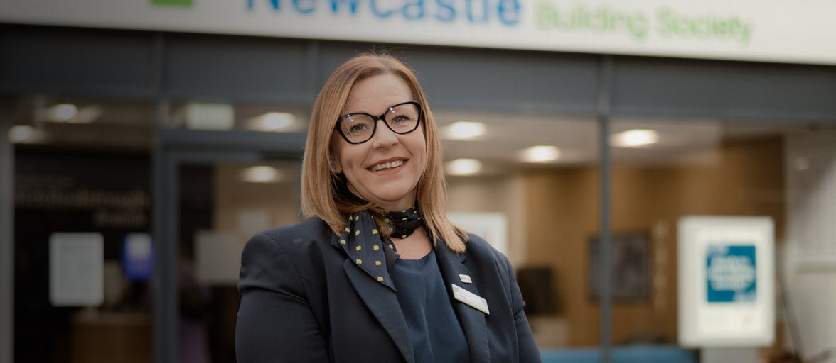 Branch Manager, Kelly, stood outside of the Middlesbrough branch. 