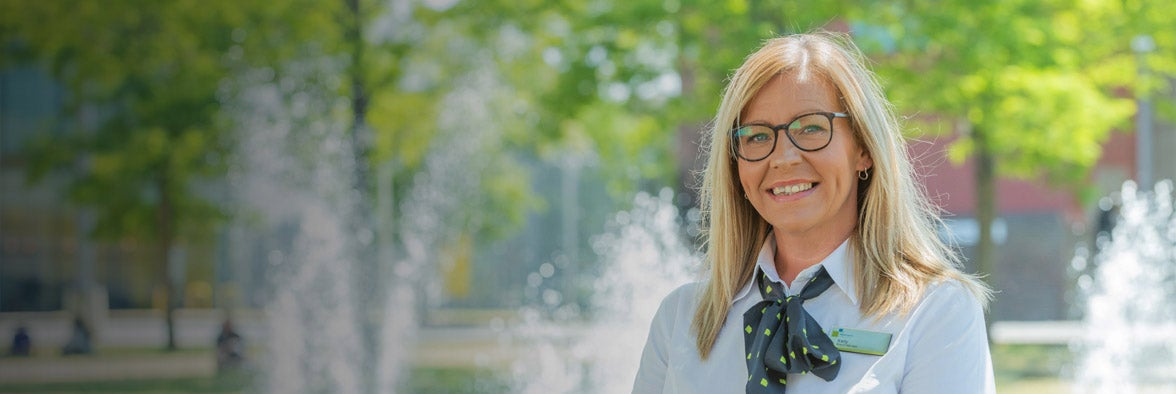 Branch Manager of Middlesbrough, Kelly Coley, stood outside smiling.