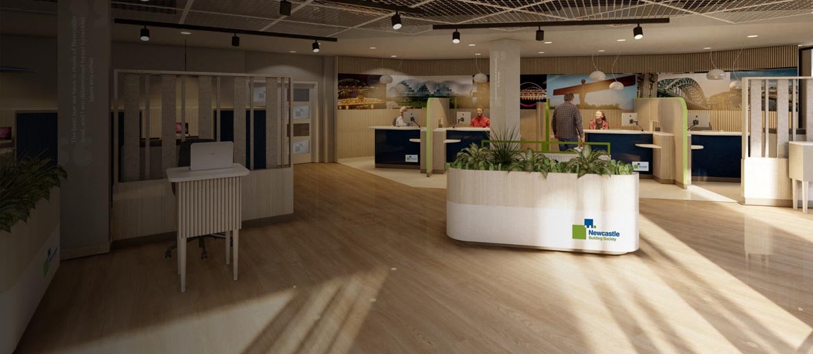 An artists impression of what the new Monument space will look like from inside the building. 