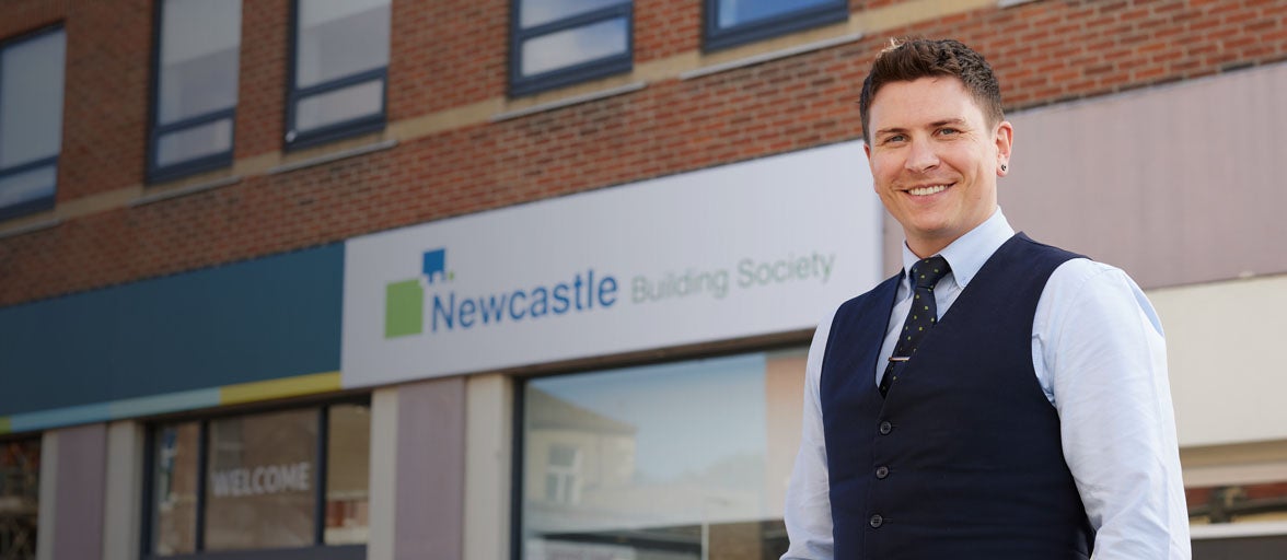 Branch staff stood outside of the North Shields branch. 