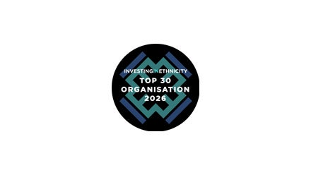 Investing in  Ethnicity, Top 30 organisation 2026 logo