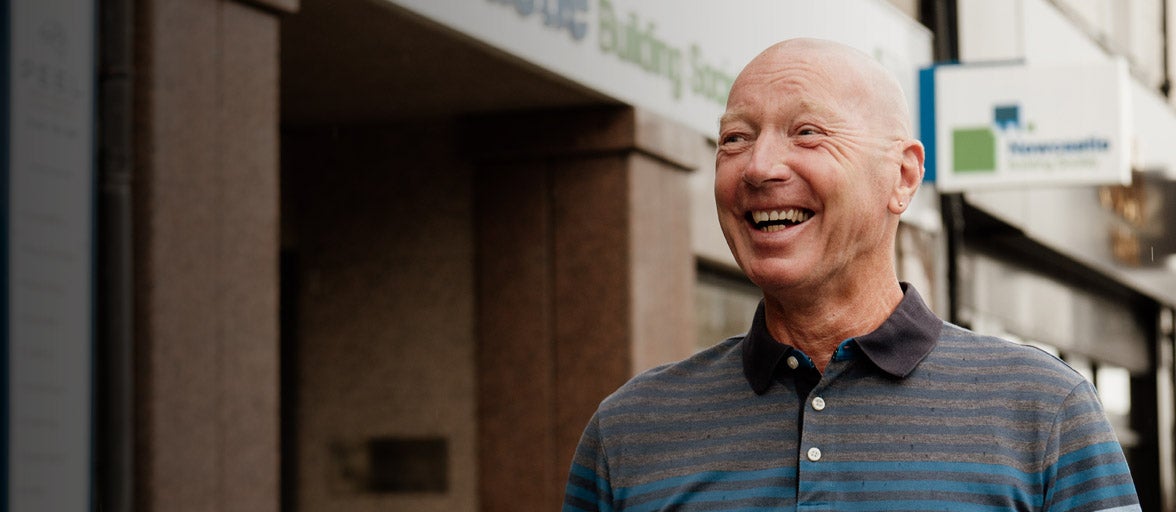Mr Archer, a Gosforth customer, stood in front of the branch smiling. 