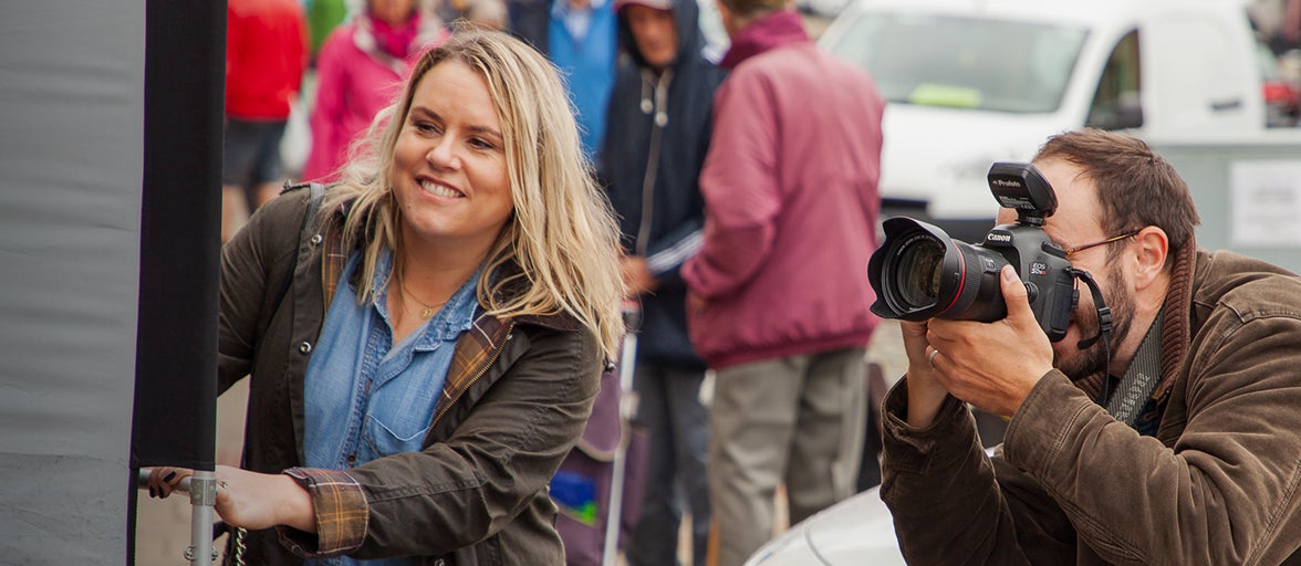 Our marketing team on a photoshoot.