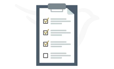 A clipboard with check marks