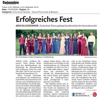Beitrag in Dolomiten