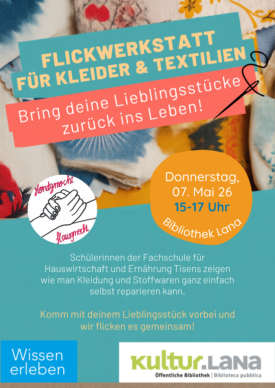 Flickwerkstatt für Kleider & Textilien, Flyer