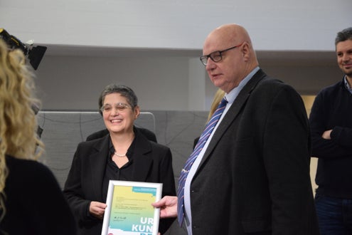 Preisverleihung Wettbewerb politische Bildung 2. Klasse. Foto: FS Tisens