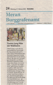 Dolomiten 17.2.2026 Fasching