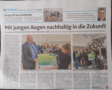 Preisverleihung des Wettbewerbs politische Bildung. Foto: FS Tisens