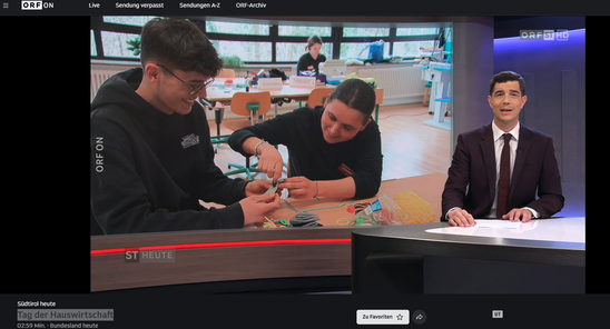 Beitrag von Südtirol Heute zum Tag der Hauswirtschaft. Screenshot: FS Tisens