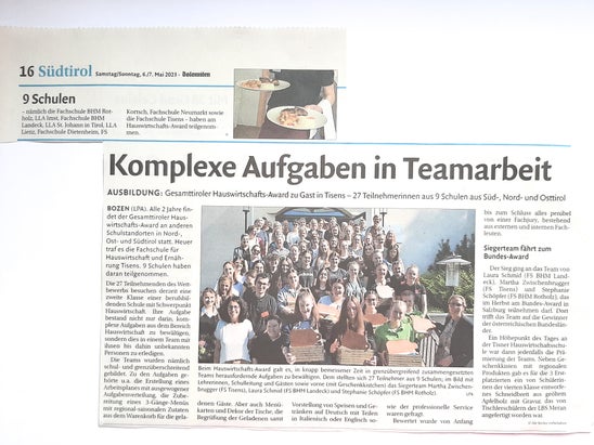 Gesamttiroler Hauswirtschafts-Award 2023