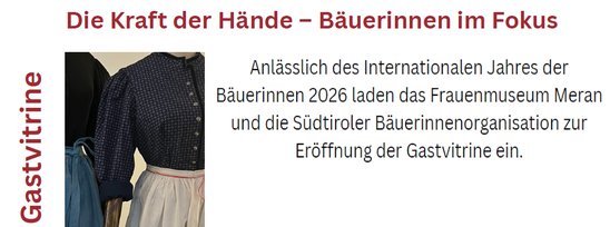 Gastvitrine Frauenmuseum Meran
